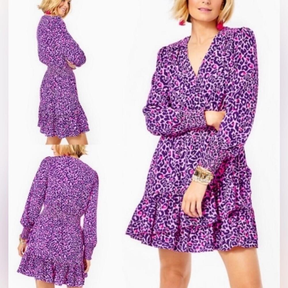 NWOT Lilly Pulitzer Cristiana Leopard Print Stretch Dress Size Small / 4